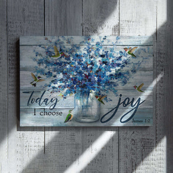 Today I Choose Joy Canvas, Hummingbird Canvas, Wall Art Canvas, Gift Canvas