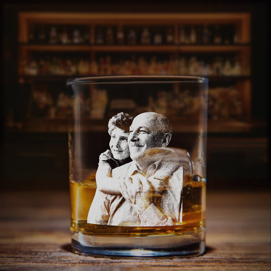 Custom Photo & Handwriting Whiskey Glass, Personalized Stemless Etched Whiskey Glass, Your Family in Glass Whiskey Glass, Whiskey Gift for Grandpa's, Father's Day Gifts