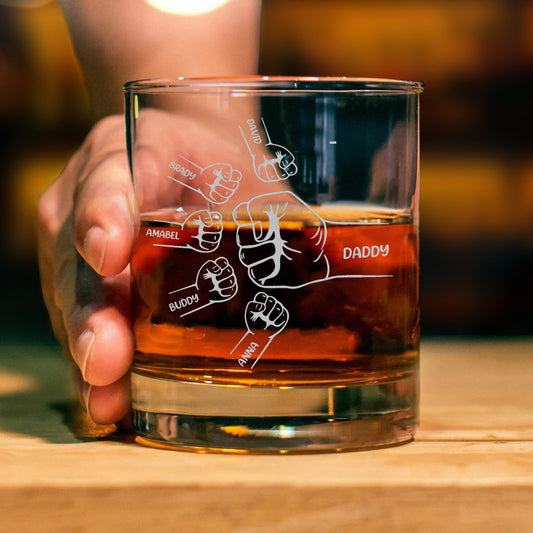 Personalized Engraved Whiskey Glass, Custom To Dad From The Reasons You Drink Whiskey Glass, Custom Kids Name on Rock Glass, Gift for Dad or Grandpa