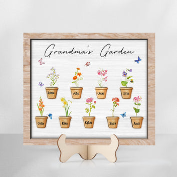 Personalized Grandma' Garden Birth Month Flowers, Custom Birth Month Flowers, Grandma's Garden With Grandchildren Names, Mother's Day Gift