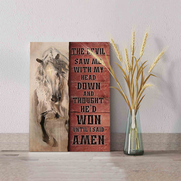 White Horse Canvas, The Devil Saw Me With My Head Down Canvas, Cross Canvas, Canvas For Gift
