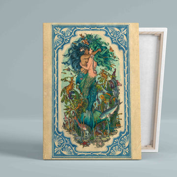 The Sea Princesses Mermaid Canvas, Lesbian Mermaids Queer Canvas, LGBT Canvas