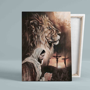 Jesus Christ Canvas, Lion Canvas, God Canvas, Cross Canvas