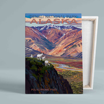 Denali National Park Canvas, Polychrome Pass Canvas, Mountain Canvas