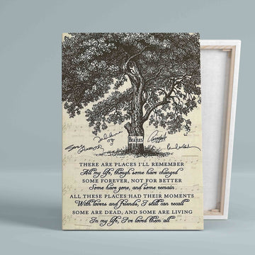 The Beatles Canvas, Glossy Art Canvas, Lyrics Canvas, Gift Canvas