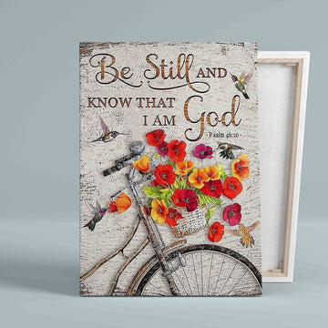 Be Still And Know That I Am God Canvas, Christian Art Canvas, Bible Verse Canvas