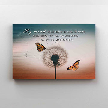 My Mind Is Still Talks To You Canvas, Dandelion Canvas, Butterfly Canvas