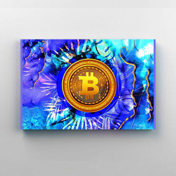 Bitcoin Digital Cryptocurrency Canvas, Bitcoin Canvas, Wall Art Canvas