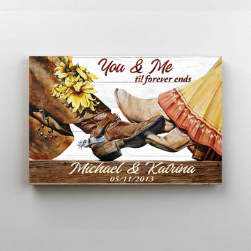 Personalized Name Canvas, You And Me Till Forever End Canvas, Anniversary Canvas