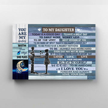 To My Daughter Canvas, You Are My Sunshine Canvas, Dad To Daughter Canvas