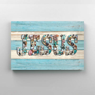 Seashell Jesus Canvas, Jesus Canvas, God Canvas, Gift Canvas, Wall Art Canvas
