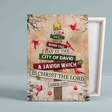 Christmas Canvas, Cardinal Canvas, Wall Art Canvas, Gift Canvas