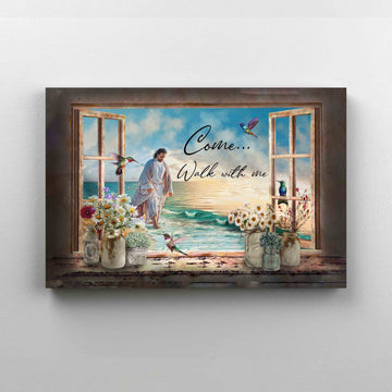 Jesus Canvas, Come Walk With Me canvas