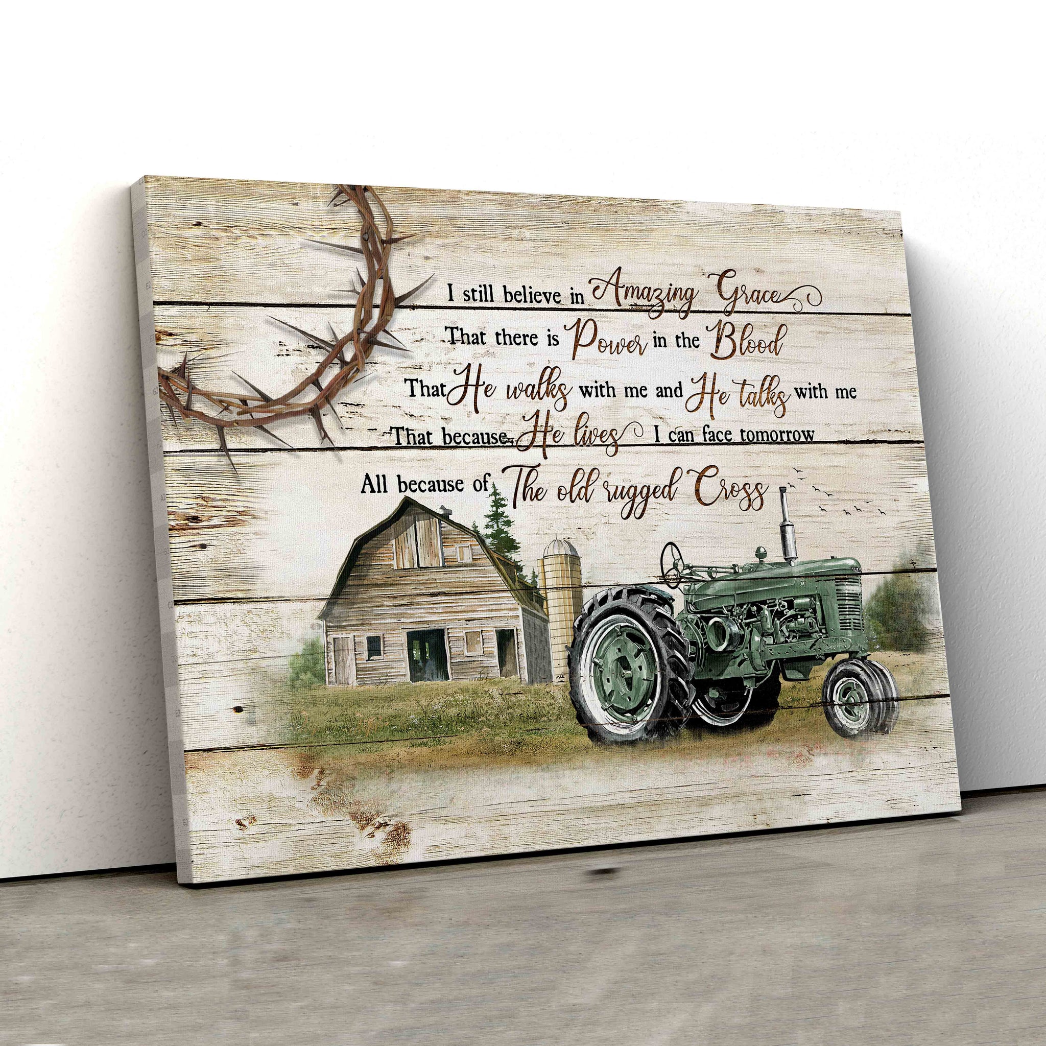 Green Electric Tricycle Canvas, I Still Believe In Amazing Grace Canvas, Barn Canvas, God Canvas