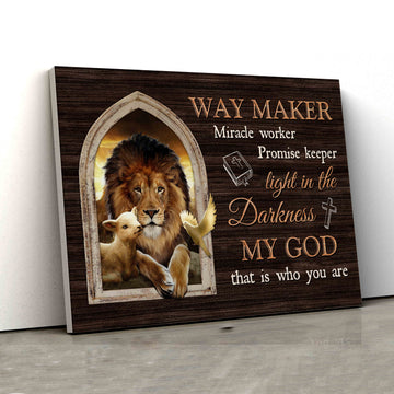 Lion Of Judah Canvas, Lamb Of God Canvas, Way Maker Canvas, God Canvas, Gift Canvas