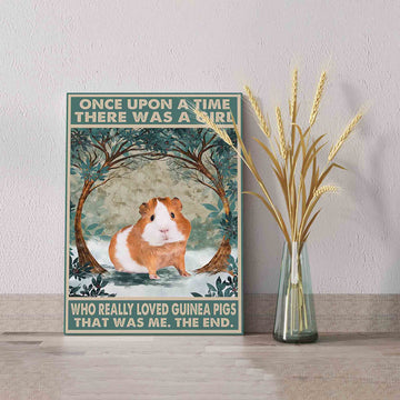 Once Upon A Time There Was A Girl Canvas, Guinea Pigs Canvas, Who Really Loved Guinea Pigs Canvas, Canvas For Gift