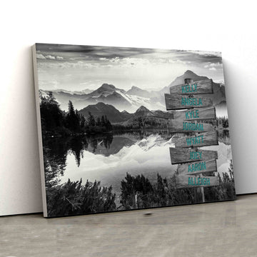 Personalized Name Canvas, Mountain Canvas, Lake Central Canvas, Family Canvas, Canvas Wall Art, Canvas For Gift