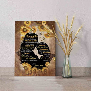 To My Daughter Canvas, Sunflower Canvas, Mom And Daughter Canvas, Custom Name Canvas, Family Canvas, Gift Canvas