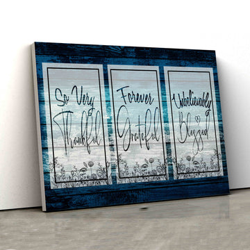 So Very Thankful Canvas, Flower Canvas, Family Canvas, Canvas Wall Art, Canvas For Gift