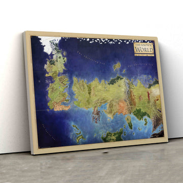 The Known World Canvas, Map Canvas, Wall Art Canvas, Gift Canvas