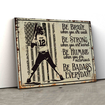 Personalized Name Canvas, Baseball Canvas, American Flag Canvas, Sport Canvas