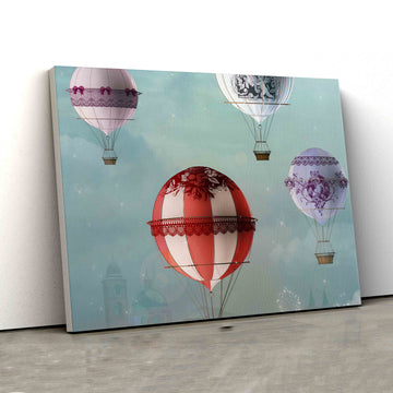Hot Air Balloon Canvas, Balloon Painting On Canvas, Canvas Wall Art, Gift Canvas