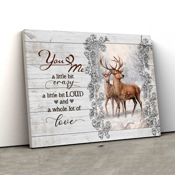 A Whole Lot Of Love Canvas, Deer Canvas, Winter Forest Canvas, Couple Canvas, Canvas Wall Art, Gift Canvas