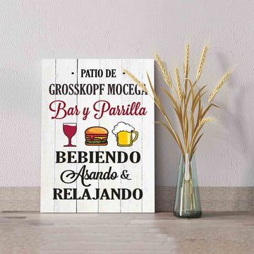 Personalized Name Canvas, Bar Y Parrilla Canvas, Beer Canvas, Wall Art Canvas, Gift Canvas