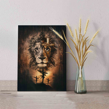 Lion Of Judah Canvas, God Canvas, Cross Canvas, Family Canvas, Wall Art Canvas, Gift Canvas