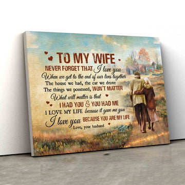 To My Wife Canvas, Couple Canvas Painting, Countryside Canvas, Custom Name Canvas, Family Canvas