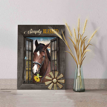 Simply Blessed Canvas, Horse Canvas, Wooden Window Canvas, Windmill Canvas, Butterfly Canvas, Sunflower Canvas