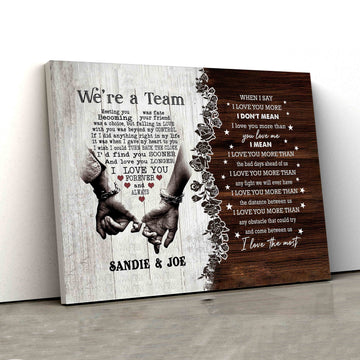 Personalized Name Canvas, We're A Team Canvas, Couple Canvas, Family Canvas, Canvas Wall Art, Gift Canvas