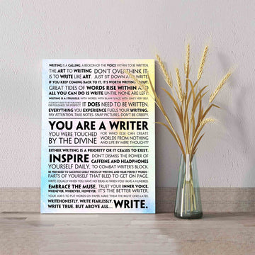 You Are A Writer Canvas, The Writer Manifesto Canvas, Writing Motivation Canvas, Canvas Wall Art, Gift Canvas