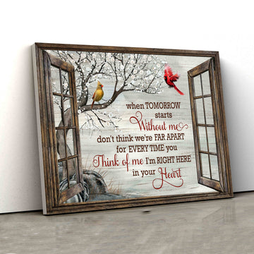 I'm Right Here In Your Heart Canvas, Cardinal Canvas, Winter Garden Canvas, Canvas Wall Art, Gift Canvas