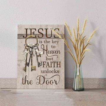 Jesus Is The Key To Heaven Canvas, Vintage Door Canvas, Canvas Keys, Canvas Wall Art, Gift Canvas