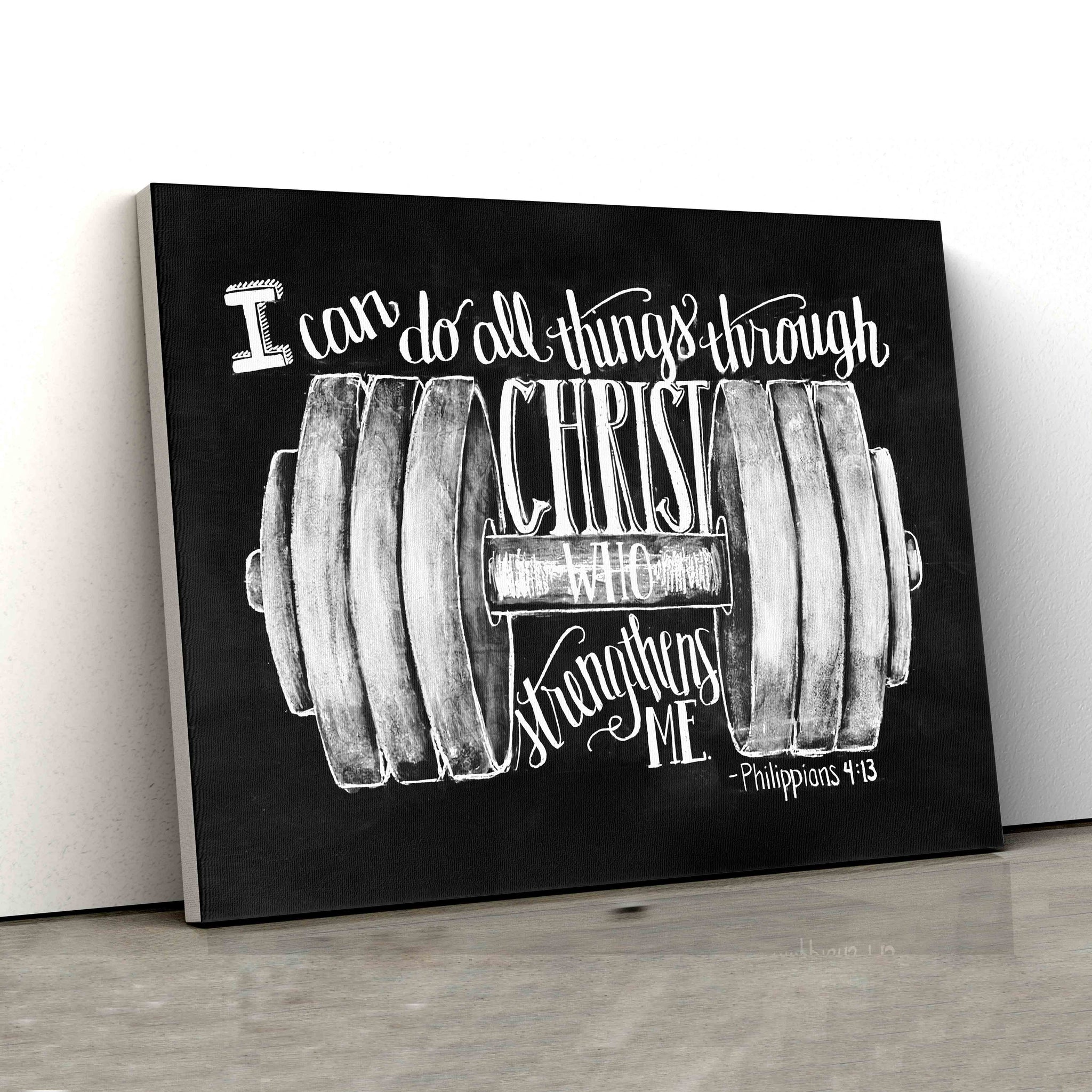 I Can Do All Things Through Christ Canvas, Dumbbell Canvas, Family Canvas, Canvas Wall Art, Gift Canvas