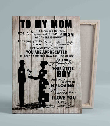 To My Mom Canvas, Mom Canvas, Son Canvas, Heart Canvas, Family Canvas, Custom Name Canvas, Canvas Wall Art, Gift Canvas
