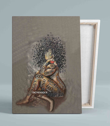 African American Canvas, Black Queen Canvas, Black Woman Canvas, Custom Name Canvas, Wall Art Canvas, Gift Canvas