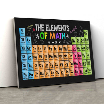 The Elements Of Math Canvas, Math Canvas, Classroom Canvas, Wall Art Canvas, Gift Canvas