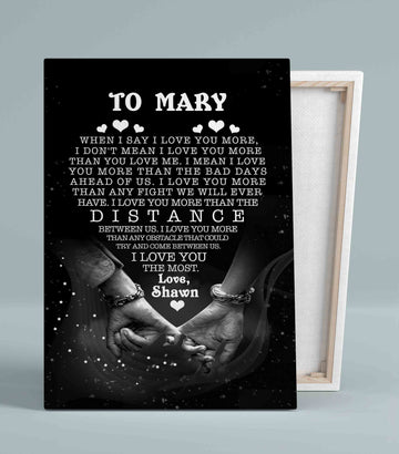 To Mary Canvas, Personalized Name Canvas, Heart Canvas, Couple Canvas, Anniversary Canvas, Canvas Wall Art