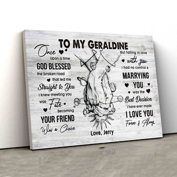 To My Geraldine Canvas, Hand Canvas, Heart Canvas, Couple Canvas, Custom Name Canvas, Gift Canvas