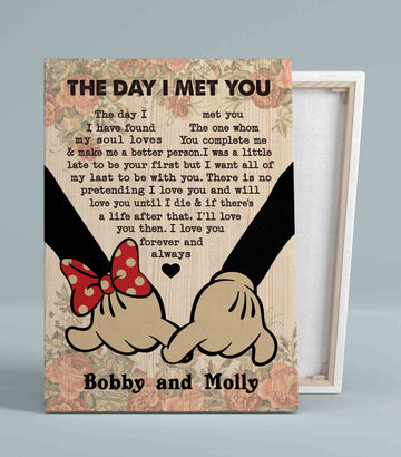The Day I Met You Canvas, Couple Canvas, Custom Name Canvas, Gift Canvas, Canvas Wall Art
