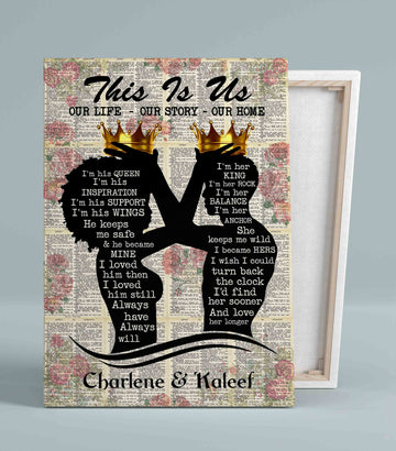 This Is Us Our Life Canvas, Couple Canvas, Love Canvas, Custom Name Canvas, Canvas Wall Art, Gift Canvas