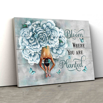 Bloom Where You Are Planted Canvas, Ballerina Canvas, Flower Canvas, Christian Wall Art Canvas, Gift Canvas