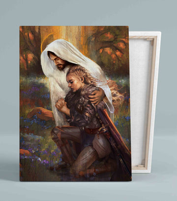 Pray For Healing Canvas, Woman Warrior Canvas, Jesus Canvas, Christian Wall Art Canvas, Canvas Wall Decor