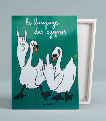 The Swan Language Canvas, Swan Canvas, Funny Canvas, Canvas Wall Decor, Canvas Wall Art, Gift Canvas