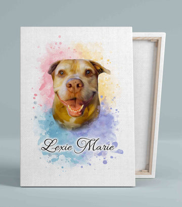 Custom Pet Portrait Canvas, Dog Custom Canvas, Pet Canvas, Custom Name Canvas, Canvas For Dog Lover Gift, Canvas Wall Art
