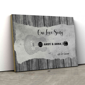 Personalized Song Canvas, Guitar Canvas, Music Canvas, Lyric Song Canvas, Custom Name Canvas, Couple Canvas, Canvas Wall Art