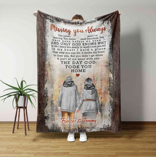 Missing You Always Blanket, Blanket for Wife, Couple Blanket, Custom Name Blanket, Personalized Blankets for Wife