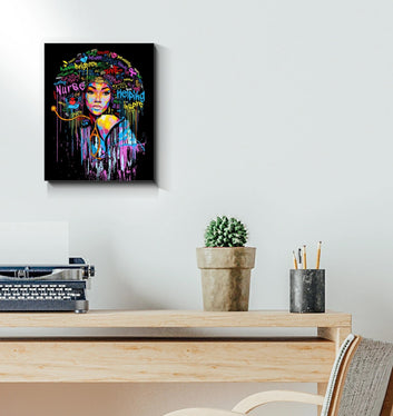 Black Nurse Canvas Wall Art - Canvas Prints